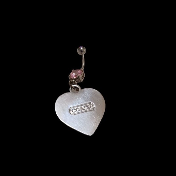 *5/35* New Pink Heart Double Gemmed Belly Ring 14G - Picture 4 of 4